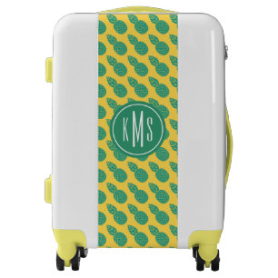 Pineapple Pattern Monogram Luggage
