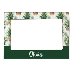 Pineapple pattern on white magnetic frame