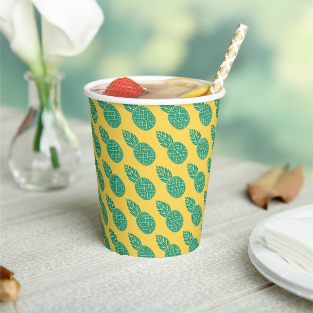 Pineapple Pattern Paper Cups (Insitu)