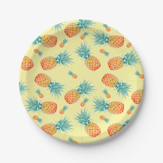 Pineapple Pattern Paper Plates (Front)
