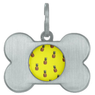 pineapple pattern pet ID tag