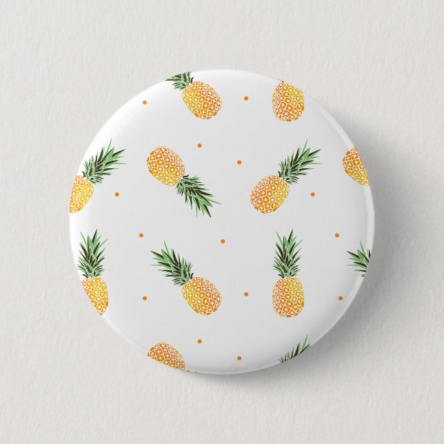 Pineapple Pattern Pinback Button (Front)