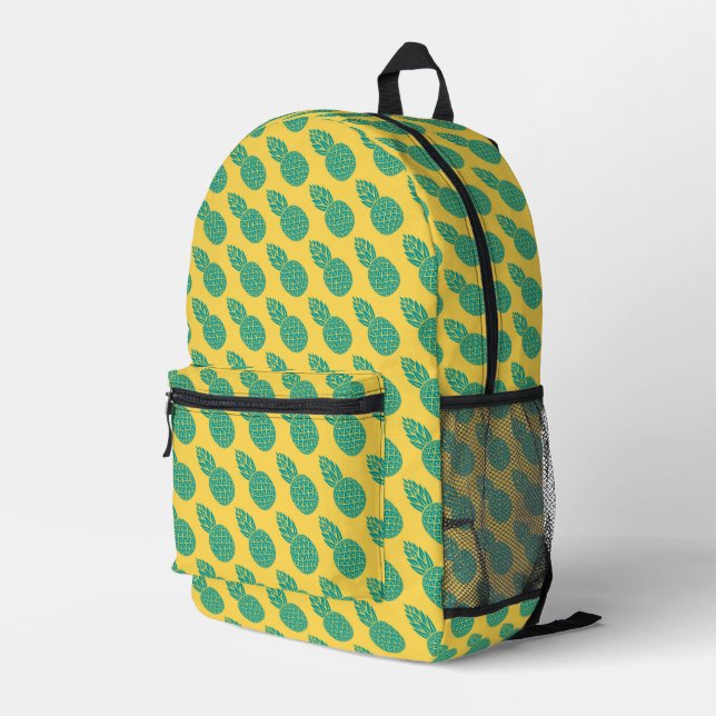 Pineapple Pattern Printed Backpack (Back Corner Right)