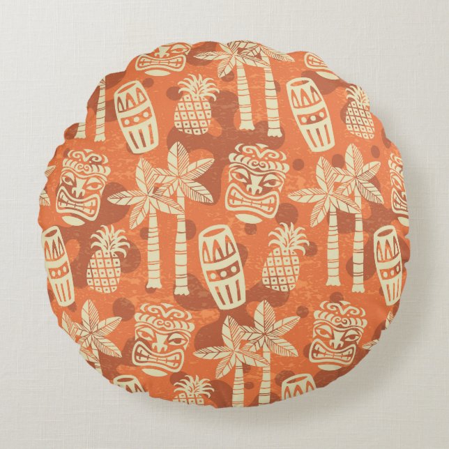Pineapple Pattern Round Pillow (Front)