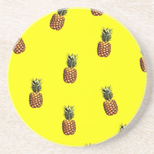 pineapple pattern sandstone coaster