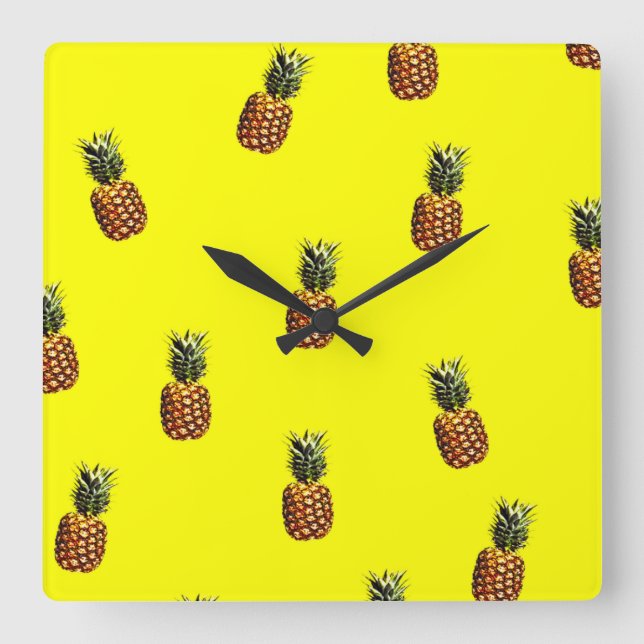 pineapple pattern square wall clock (Front)