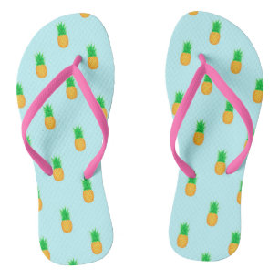 Pineapple pattern summer flip flops