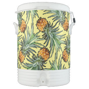 Pineapple Pattern Summer Yellow Beverage Cooler