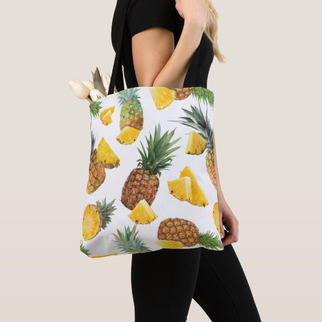 Pineapple Pattern Tote Bag (Close Up)