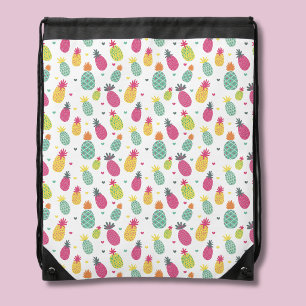 Pineapple Pattern Tropical Summer Drawstring Bag
