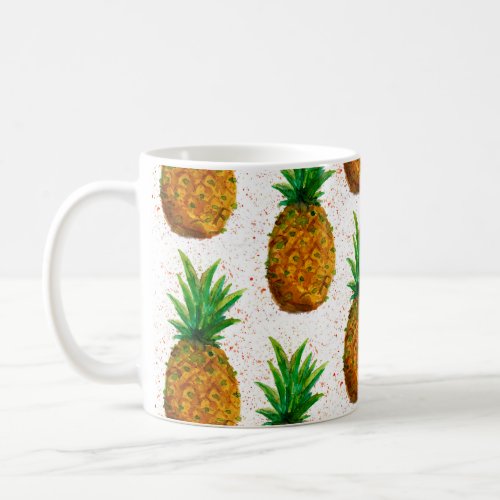 Pineapple Pattern Watercolor Coffee Mug