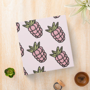 Pineapple Pattern Y2K Retro Funky 3 Ring Binder