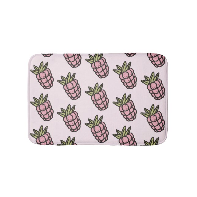 Pineapple Pattern Y2K Retro Funky Bath Mat (Front)