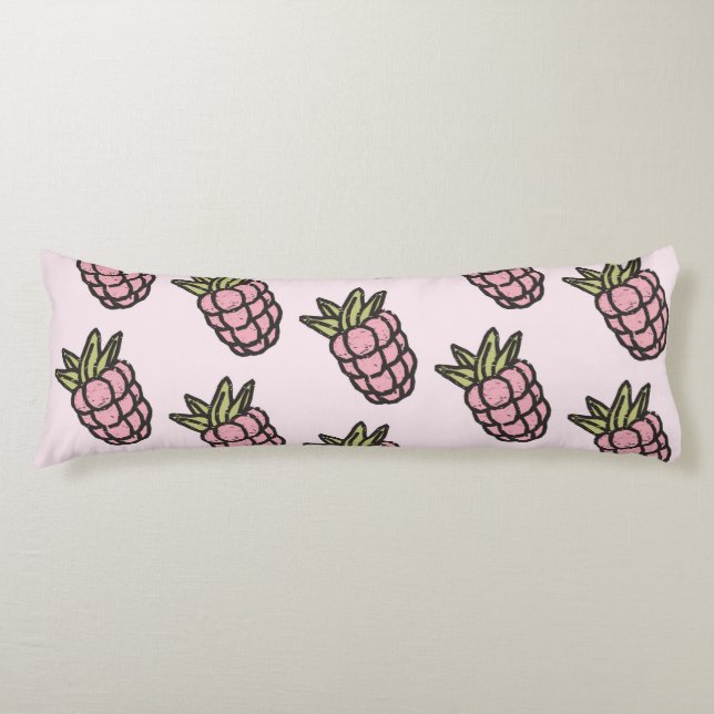 Pineapple Pattern Y2K Retro Funky Body Pillow (Front)