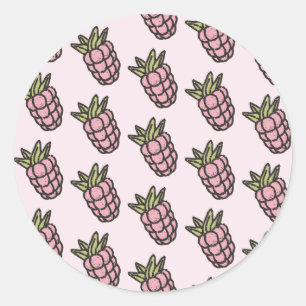 Pineapple Pattern Y2K Retro Funky Classic Round Sticker