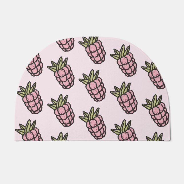 Pineapple Pattern Y2K Retro Funky Doormat (Front)