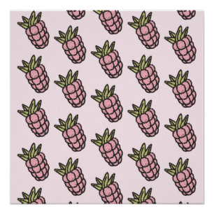 Pineapple Pattern Y2K Retro Funky Poster