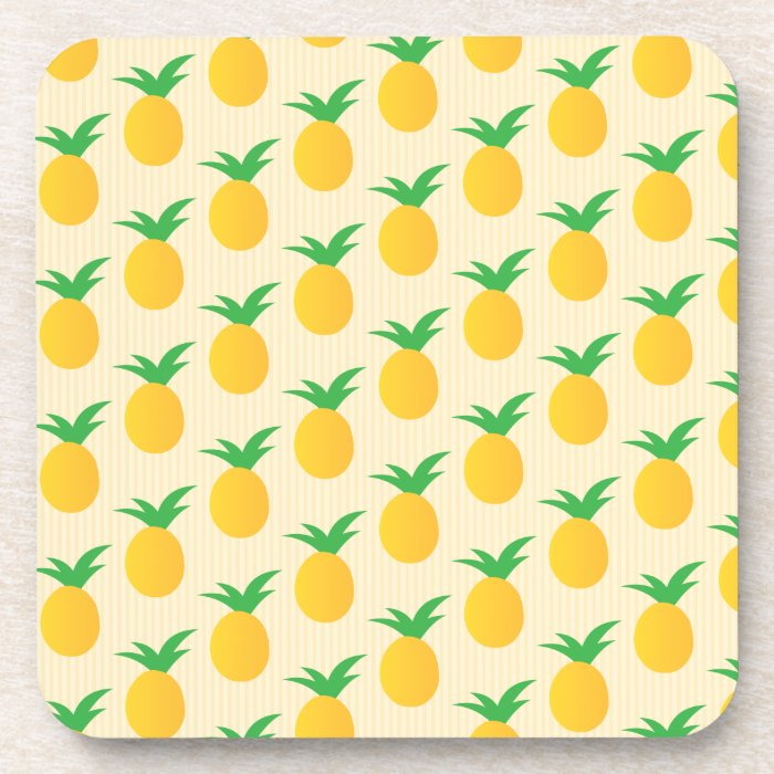 Pineapple Pattern Yellow Green Drink Coaster