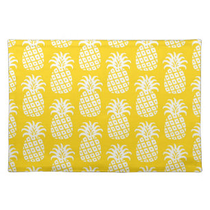 Pineapple Pattern Yellow & White Cloth Placemat