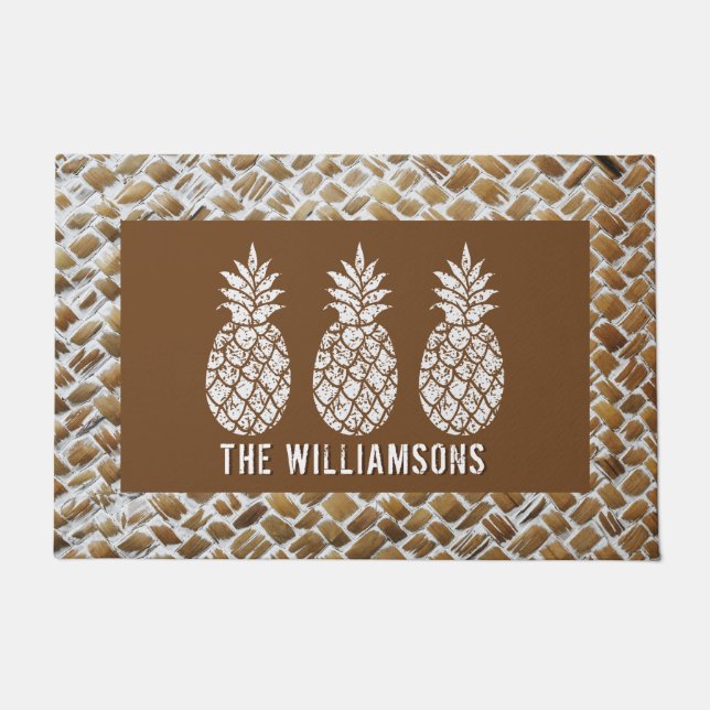 Pineapple Personalized Doormat (Front)