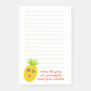 Pineapple Piña Colada Grocery Shop List Meal Plan Post-it Notes