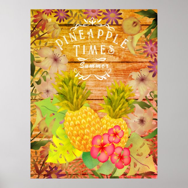 Pineapple Pine Floral Poster (Front)