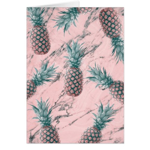 Pineapple Pink Marble Swirl Modern Thank You Fold