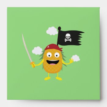 Pineapple Pirate With Flag Envelope by i_love_cotton at Zazzle