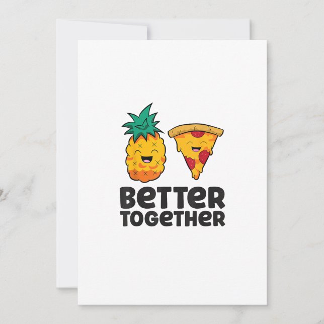 Pineapple Pizza Better Together Modern Graphic Des Holiday Card (Front)