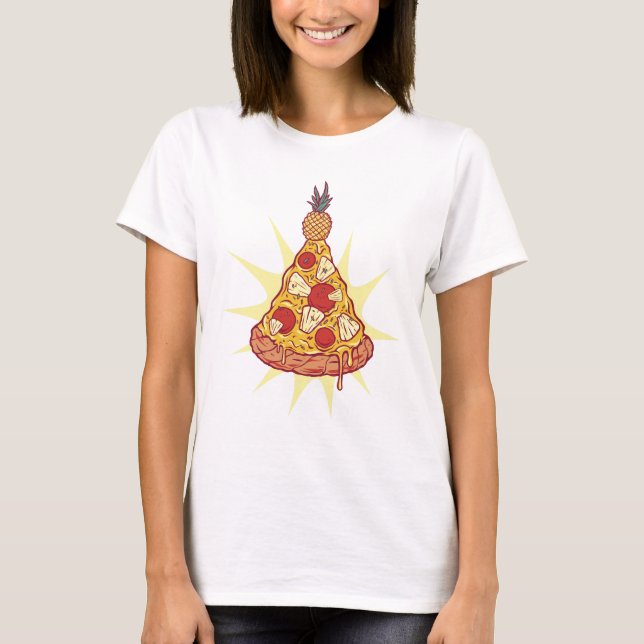 Pineapple Pizza Christmas T-Shirt (Front)