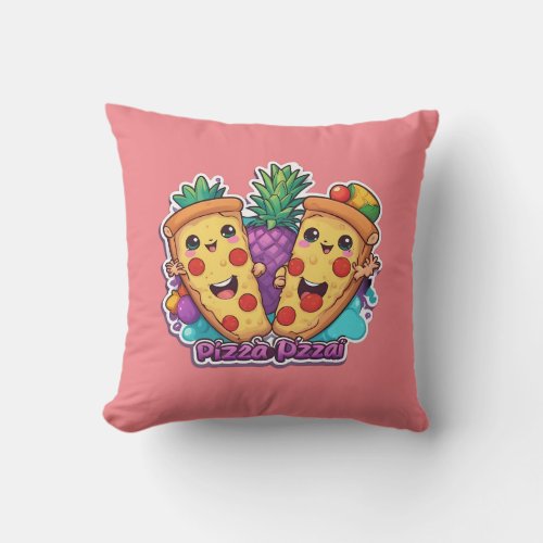 Pineapple Pizza Funny Throw Pillow