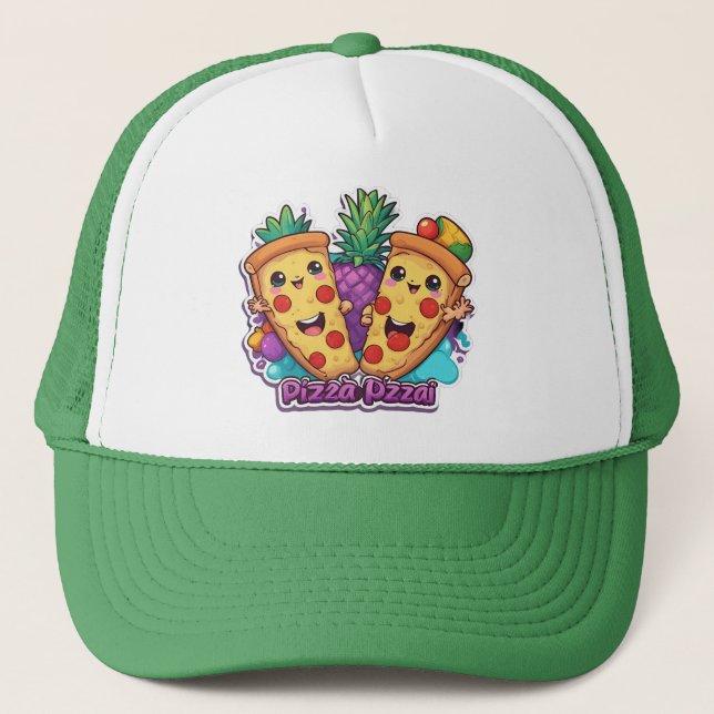 Pineapple Pizza Funny  Trucker Hat (Front)