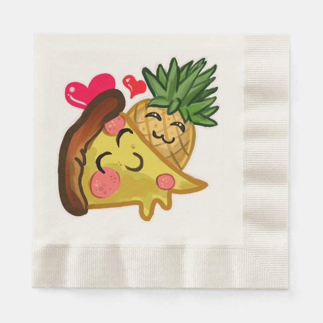 Pineapple Pizza Love Napkins (Front)