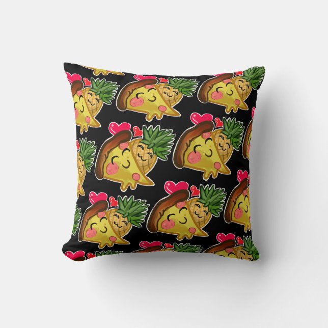 Pineapple Pizza Love Throw Pillow (Front)