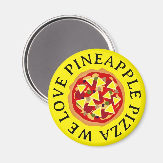 Pineapple pizza lover fridge magnets (Front/Back)