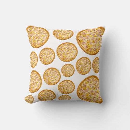 Pineapple pizza pattern throw pillow