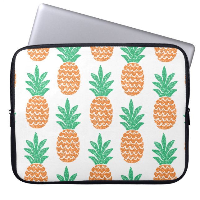 Pineapple Play: Fun Pattern Delight. Laptop Sleeve (Front)