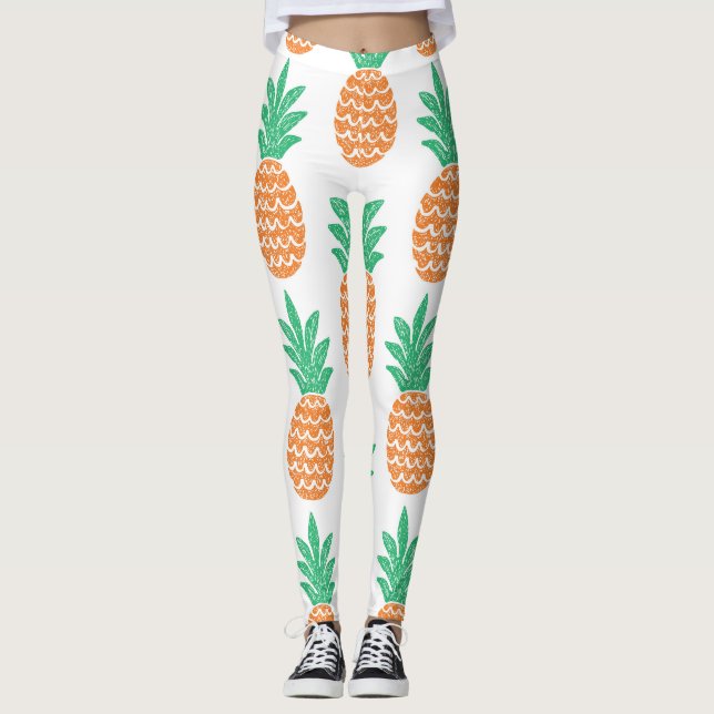 Pineapple Play: Fun Pattern Delight. Leggings (Front)