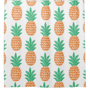 Pineapple Play: Fun Pattern Delight. Shower Curtain