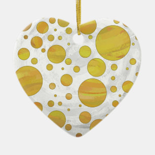 Pineapple Polka Dot Pattern Ceramic Ornament