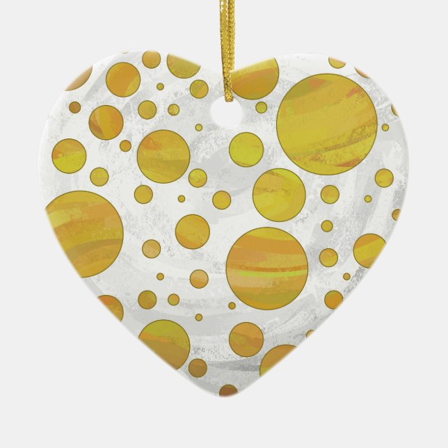 Pineapple Polka Dot Pattern Ceramic Ornament (Front)