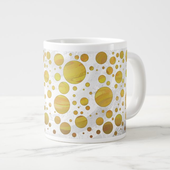 Pineapple Polka Dot Pattern Giant Coffee Mug (Front Right)