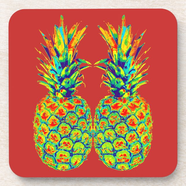 Pineapple Pop Art  Beverage Coaster (Front)