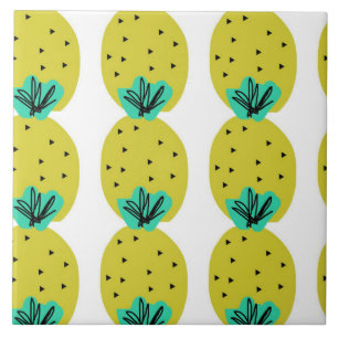 Pineapple Pop Doodle Art Ceramic Tile
