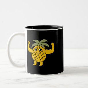 Pineapple Posing Bodybuilding Gym Powerlifter Two-Tone Coffee Mug