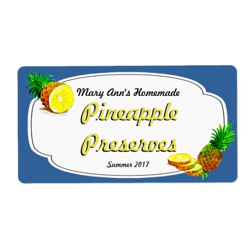 Pineapple Preserves Canning Labels