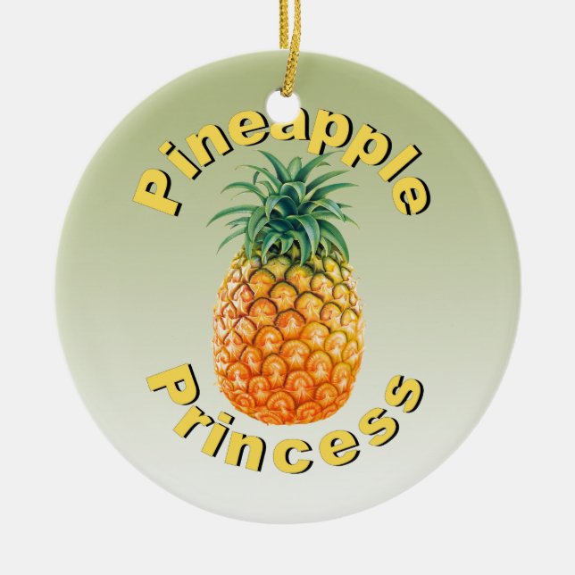 Pineapple Princess Ceramic Ornament (Front)