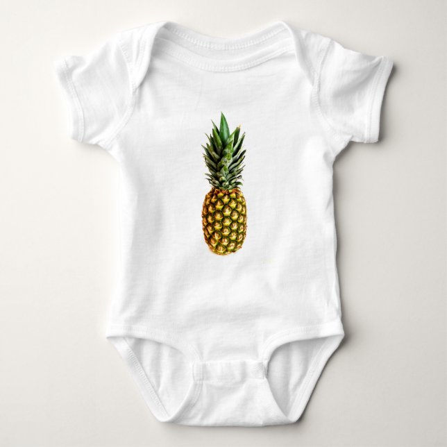 Pineapple print baby clothing baby bodysuit (Front)