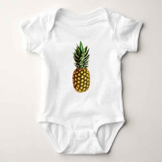 Pineapple print baby clothing bodysuit (Front)
