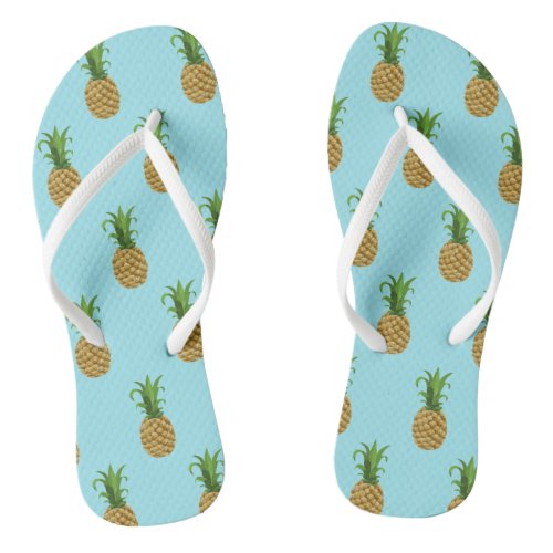 Pineapple Print Flip Flops